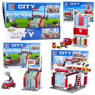 Klocki konstrukcyjne baza straży pożarnej MIX. Wydawca: Leantoys. Multiszop.pl Opakowanie Klocki konstrukcyjne baza straży pożarnej MIX