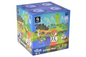 Klocki konstrukcyjne Block&Steps Kraina dinozaurów. Wydawca: Qbee. Multiszop.pl Opakowanie Klocki konstrukcyjne Block&Steps Kraina dinozaurów