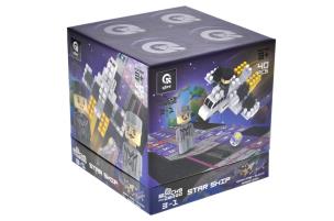 Klocki konstrukcyjne Block&Steps Statek kosmiczny. Wydawca: Qbee. Multiszop.pl Opakowanie Klocki konstrukcyjne Block&Steps Statek kosmiczny