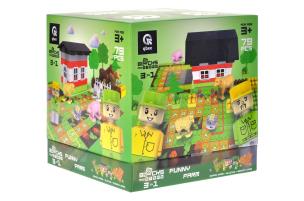 Klocki konstrukcyjne Block&Steps Wesoła farma. Wydawca: Qbee. Multiszop.pl Opakowanie Klocki konstrukcyjne Block&Steps Wesoła farma