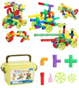 Opakowanie Klocki konstrukcyjne Rurki w skrzynce 176 elementów