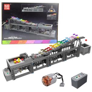 Klocki konstrukcyjne Tor na kulki z silnikiem. Wydawca: Leantoys. Multiszop.pl Opakowanie Klocki konstrukcyjne Tor na kulki z silnikiem