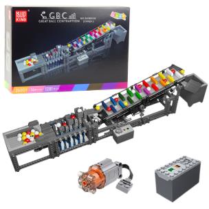 Klocki konstrukcyjne Tor na kulki z silnikiem. Wydawca: Leantoys. Multiszop.pl Opakowanie Klocki konstrukcyjne Tor na kulki z silnikiem