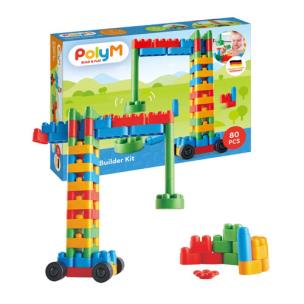 Opakowanie Klocki konstrukcyjne, Zestaw kreatywny Pojazdy budowlane, 80 el., 18m+, PolyM
