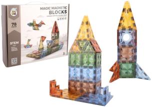 Klocki magnetyczne 78el. Wydawca: Pro Kids. Multiszop.pl Opakowanie Klocki magnetyczne 78el