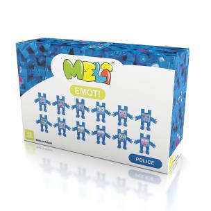 Klocki Meli Emoti Police 12 sztuk. Wydawca: MELI. Multiszop.pl Opakowanie Klocki Meli Emoti Police 12 sztuk