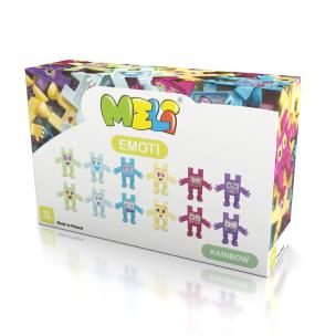 Klocki Meli Emoti Rainbow 12 sztuk. Wydawca: MELI. Multiszop.pl Opakowanie Klocki Meli Emoti Rainbow 12 sztuk