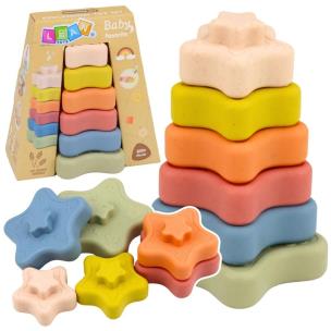 Opakowanie Klocki sensoryczne piramida gwiazdki 6el.