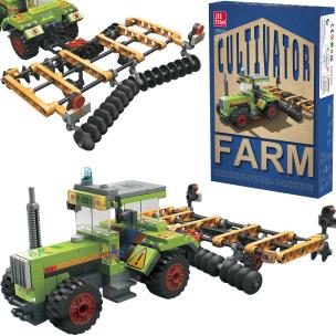 Klocki traktor z maszyną 247 elementów. Wydawca: Trifox. Multiszop.pl Opakowanie Klocki traktor z maszyną 247 elementów