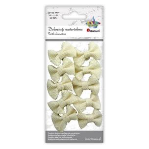 Opakowanie Kokardki jutowe samoprzylepne beżowe 33x25mm 10szt