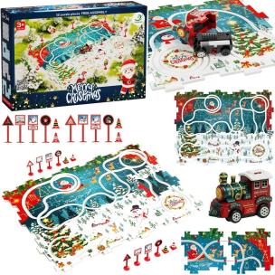 Opakowanie Kolejka tor puzzle świąteczne 25el