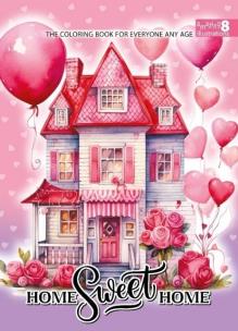 Opakowanie Kolorowanka A4 pionowa 8 obrazków Domki róż