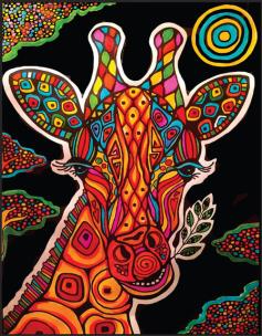 Opakowanie Kolorowanka welwetowa Colorvelvet 47x35 cm Żyrafa
