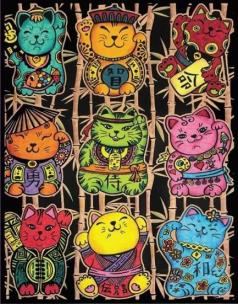 Opakowanie Kolorowanka welwetowa Kotki szczęścia 47x35cm