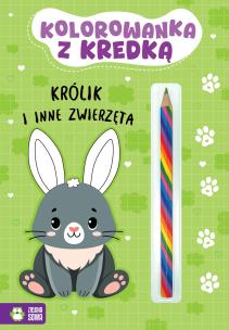 Kolorowanka z kredką. Królik i inne zwierzęta. Autor: Opracowanie zbiorowe. Multiszop.pl Okładka książki Kolorowanka z kredką. Królik i inne zwierzęta