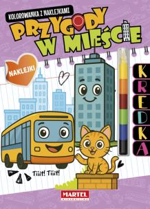 Okładka książki Kolorowanka z kredką Przygody w mieście