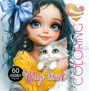 Opakowanie Kolorowanka z naklejkami 200x200 Przytulanie kotek