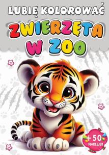 Okładka książki Kolorowanka Zwierzęta w zoo + 50 naklejek