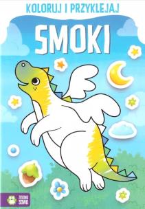 Okładka książki Koloruj i przyklejaj. Smoki