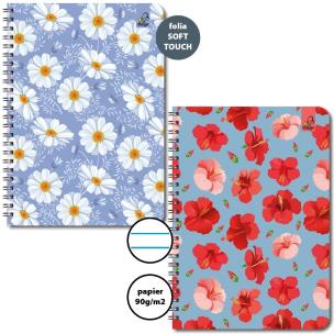 Opakowanie Kołozeszyt A5/50K linia 90g Kwiatki (6szt)