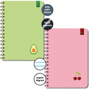 Opakowanie Kołozeszyt A6/50K linia 90g Awokado Wiśnia (10szt)