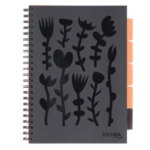 Kołozeszyt Pads A4/100K kratka Floral czarny. Wydawca: Strigo. Multiszop.pl Opakowanie Kołozeszyt Pads A4/100K kratka Floral czarny