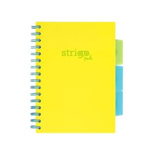 Kołozeszyt Pads A5/100K linia Neon żółty. Wydawca: Strigo. Multiszop.pl Opakowanie Kołozeszyt Pads A5/100K linia Neon żółty