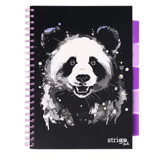 Kołozeszyt Strigo A4 Project Book Panda czarny linia. Wydawca: Strigo. Multiszop.pl Opakowanie Kołozeszyt Strigo A4 Project Book Panda czarny linia
