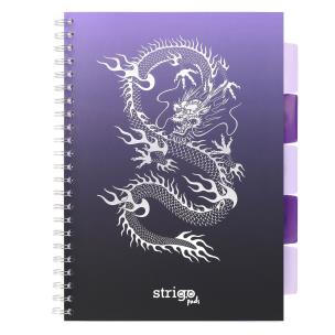 Kołozeszyt Strigo A4 Project Book Smok Wodny fioletowy kratka. Wydawca: Strigo. Multiszop.pl Opakowanie Kołozeszyt Strigo A4 Project Book Smok Wodny fioletowy kratka