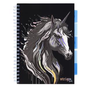 Kołozeszyt Strigo A4 Project Book Unicorn czarny linia. Wydawca: Strigo. Multiszop.pl Opakowanie Kołozeszyt Strigo A4 Project Book Unicorn czarny linia