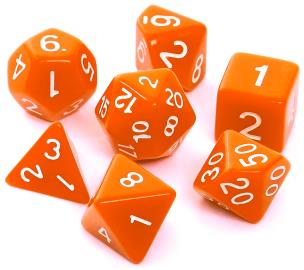 Opakowanie Komplet kości REBEL RPG - Matowe - Pomarańczowe