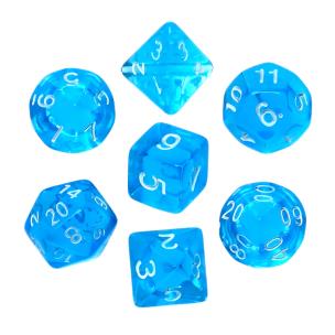 Opakowanie Komplet kości REBEL RPG - Mini Kryształowe - Błękitne