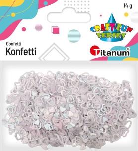 Opakowanie Konfetti Serca puste 7mm i pełne 5mm perłowe 14g