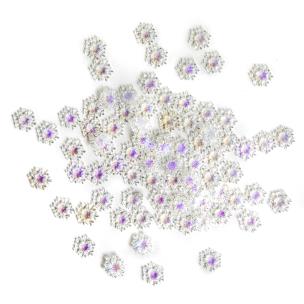 Opakowanie Konfetti śnieżynki opalizujące 9mm błękitne 80szt