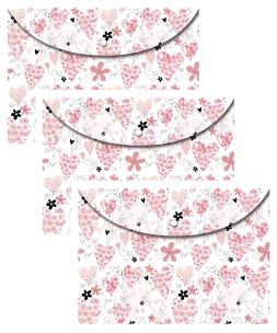 Opakowanie Koperta A4 na zatrzask Serca 3 sztuki