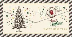 Opakowanie Koperta Boże Narodzenie Choinka nude