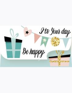 Opakowanie Koperty prezentowe KP01 157x90 20 szt. Ogólne Graficzne zest. 796 Grafika - Balony, Kokardy, Liście