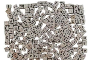 Opakowanie Koraliki ABC - Srebrne literki 6mm 30g