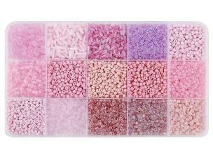 Opakowanie Koraliki DIY odcienie różu pastelowe