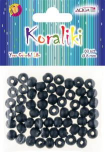 Opakowanie Koraliki drewniane czarne 8mm 60szt