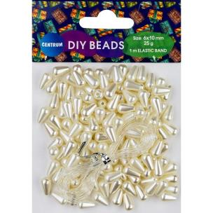 Opakowanie Koraliki perły akrylowe podłużne 10mm 81425