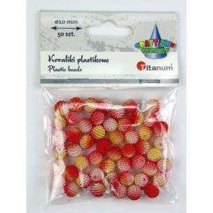 Opakowanie Koraliki plastikowe 10mm czerwone ombre 50szt