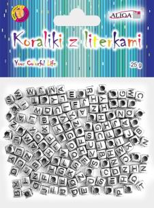 Opakowanie Koraliki plastikowe z literkami 6x6mm 25g