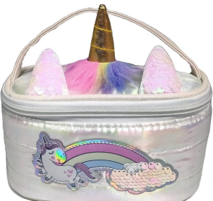 Opakowanie Kosmetyczka puff Jednorożec biała