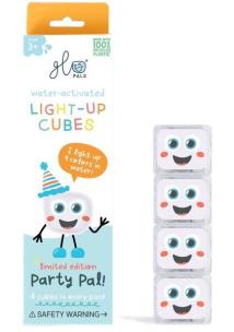 Kostki sensoryczne świecące w wodzie Party Pal. Wydawca: Glo Pals. Multiszop.pl Opakowanie Kostki sensoryczne świecące w wodzie Party Pal