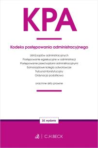Okładka książki KPA. Kodeks postępowania administracyjnego oraz ustawy towarzyszące wyd. 16