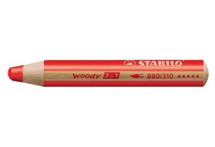 Opakowanie Kredka drewniana woody 3w1 czerwona STABILO