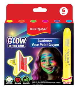 Opakowanie Kredki do malowania twarzy KEYROAD Luminious fluorescencyjne 6 kolorów