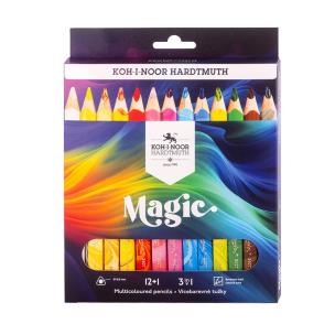 Kredki Magic Trio 12+1 kolorów. Wydawca: Koh-I-Noor. Multiszop.pl Opakowanie Kredki Magic Trio 12+1 kolorów