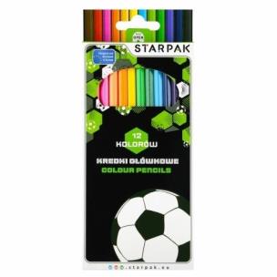 Kredki ołówkowe 12 kolorów Football. Wydawca: Starpak. Multiszop.pl Opakowanie Kredki ołówkowe 12 kolorów Football